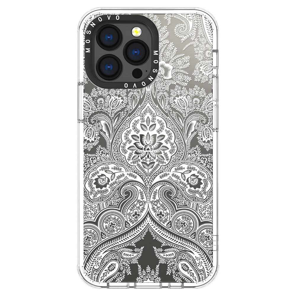 White Damask Phone Case Iphone 13 Pro Case Mosnovo 7576