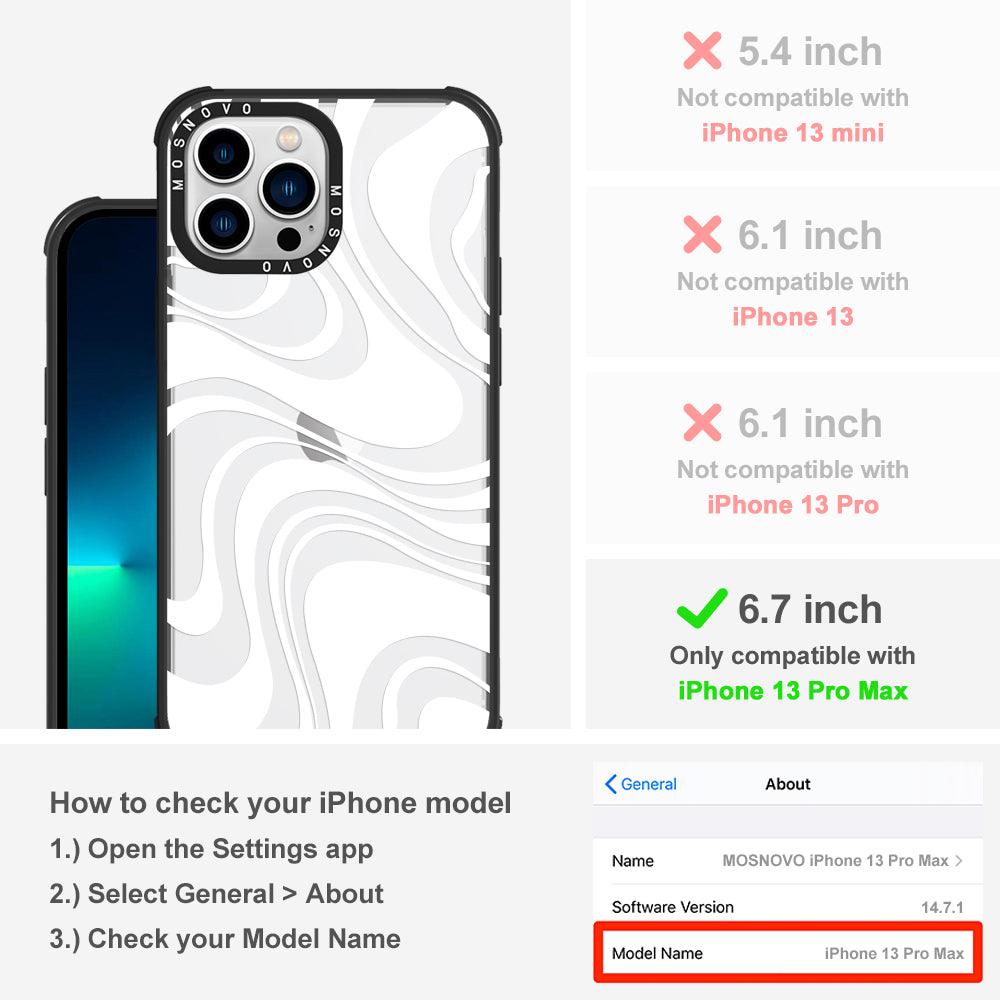 White Swirl Phone Case - iPhone 13 Pro Max Case