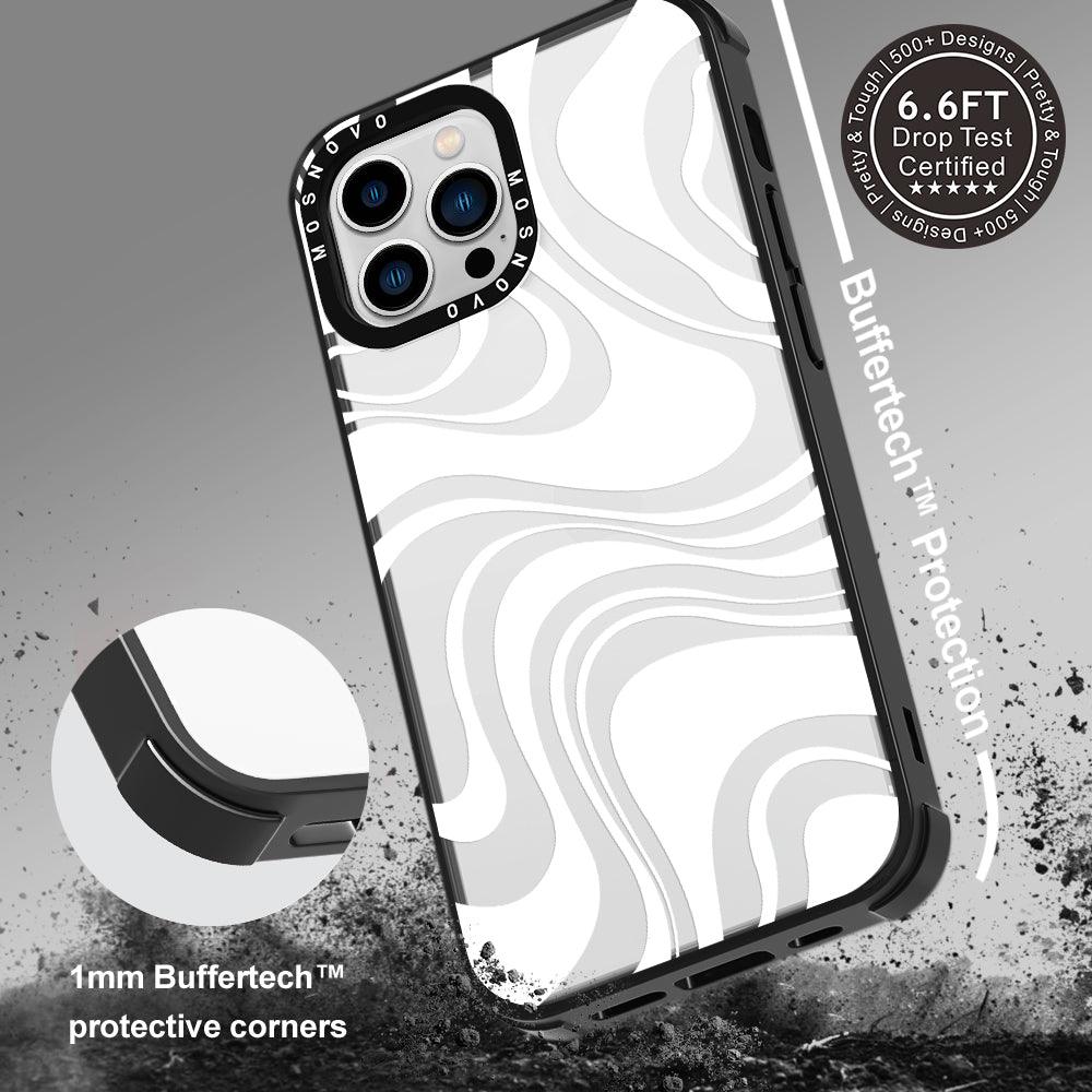 White Swirl Phone Case - iPhone 13 Pro Max Case