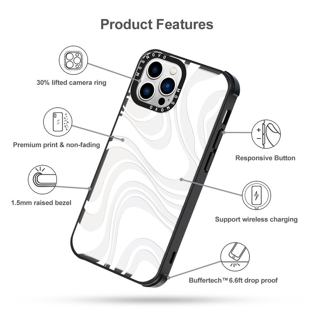 White Swirl Phone Case - iPhone 13 Pro Max Case