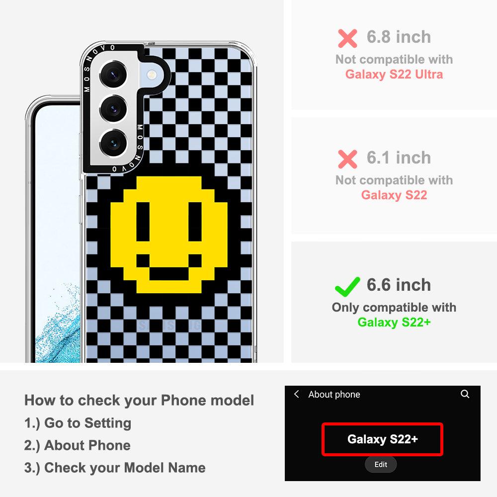 Smile Checkered Phone Case - Samsung Galaxy S22 Plus Case