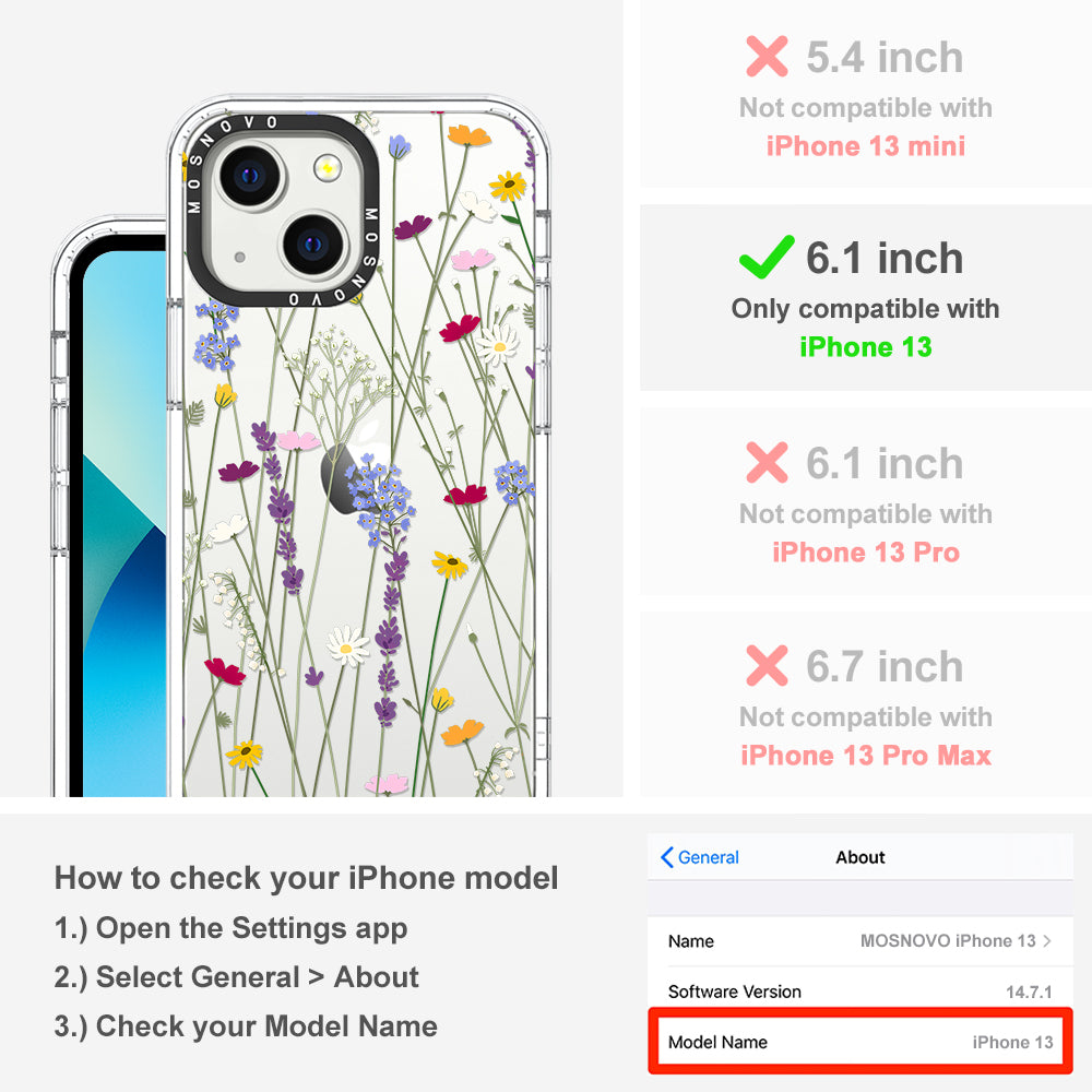 Floral Garden Lavender Daisy Flower Phone Case - iPhone 13 Case - MOSNOVO