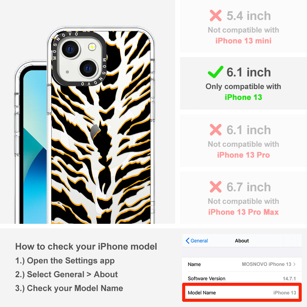 Tiger Print Phone Case - iPhone 13 Case - MOSNOVO