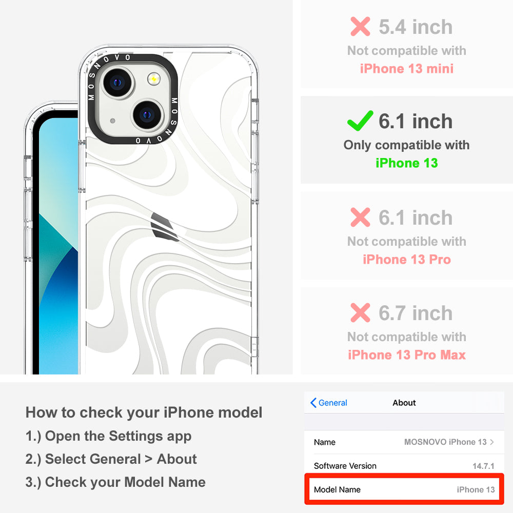 White Swirl Phone Case - iPhone 13 Case