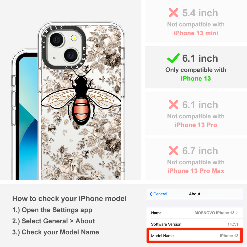Vintage Bee Phone Case - iPhone 13 Case - MOSNOVO