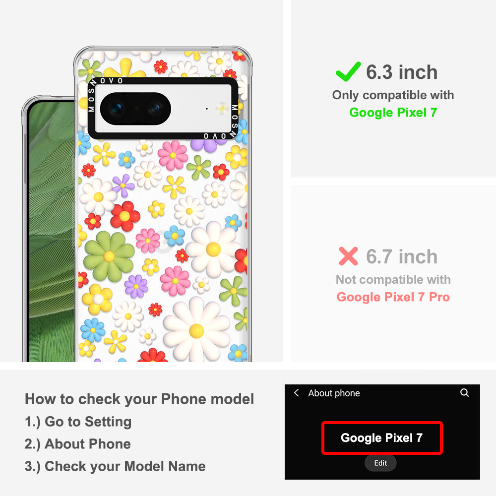 3D Flowers Phone Case - Google Pixel 7 Case