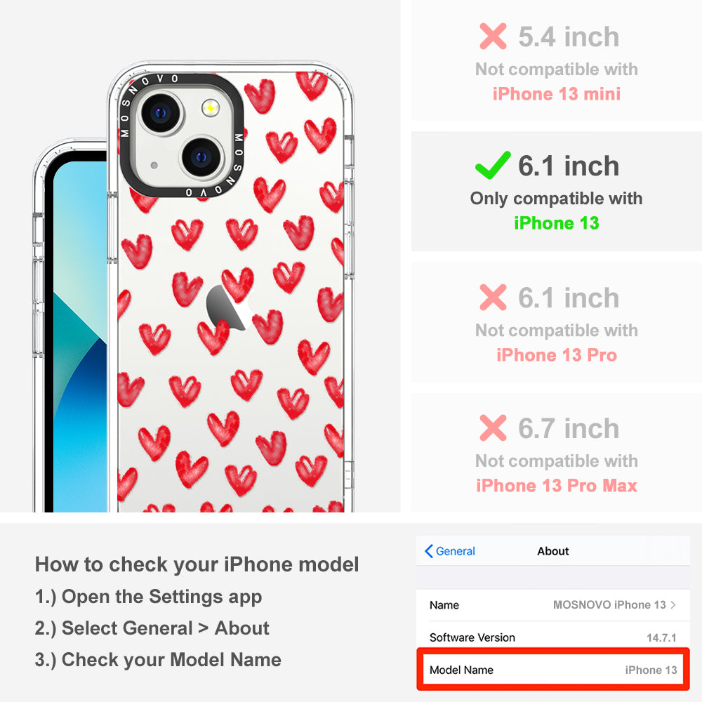 Cute Little Hearts Phone Case - iPhone 13 Case - MOSNOVO