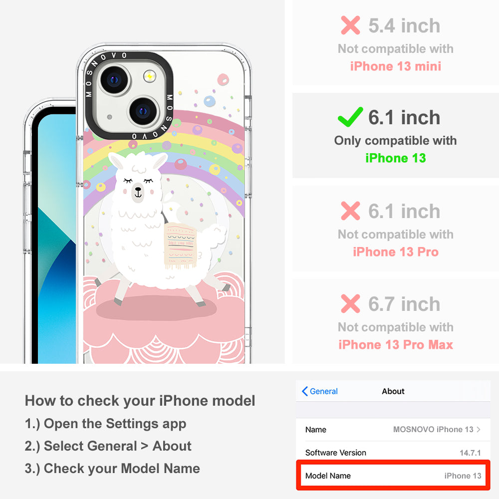 Rainbow Alpaca Phone Case - iPhone 13 Case - MOSNOVO