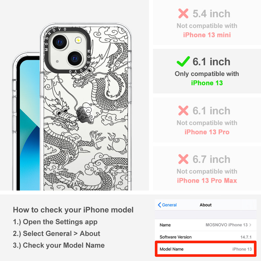 Black Dragon Phone Case - iPhone 13 Case - MOSNOVO