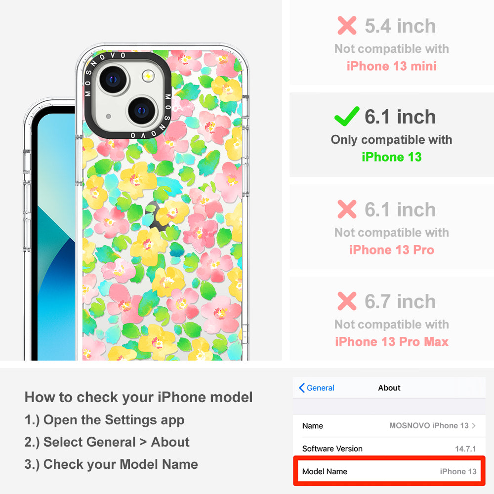 Floral Print Phone Case - iPhone 13 Case - MOSNOVO
