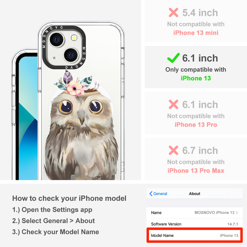 Cute Owl Phone Case - iPhone 13 Case - MOSNOVO