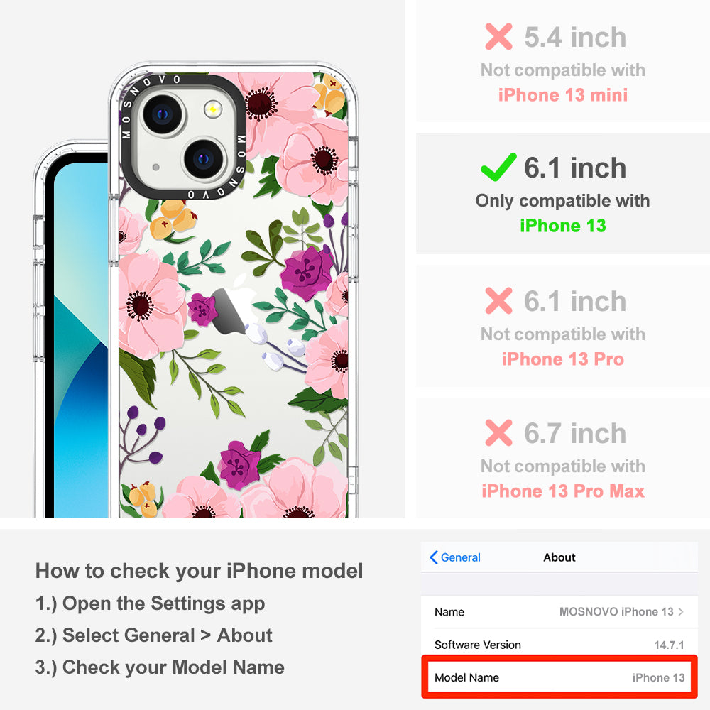 Watercolor Floral Phone Case - iPhone 13 Case - MOSNOVO