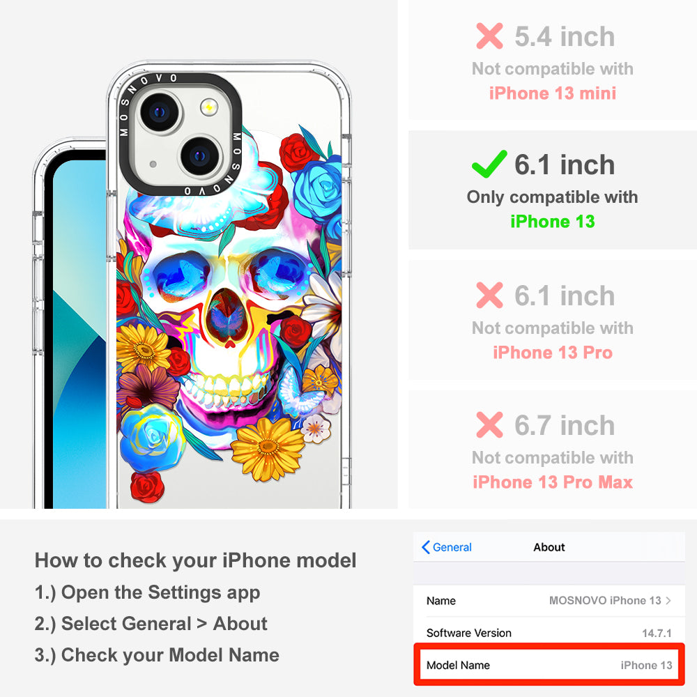 Neon Skull Phone Case - iPhone 13 Case - MOSNOVO