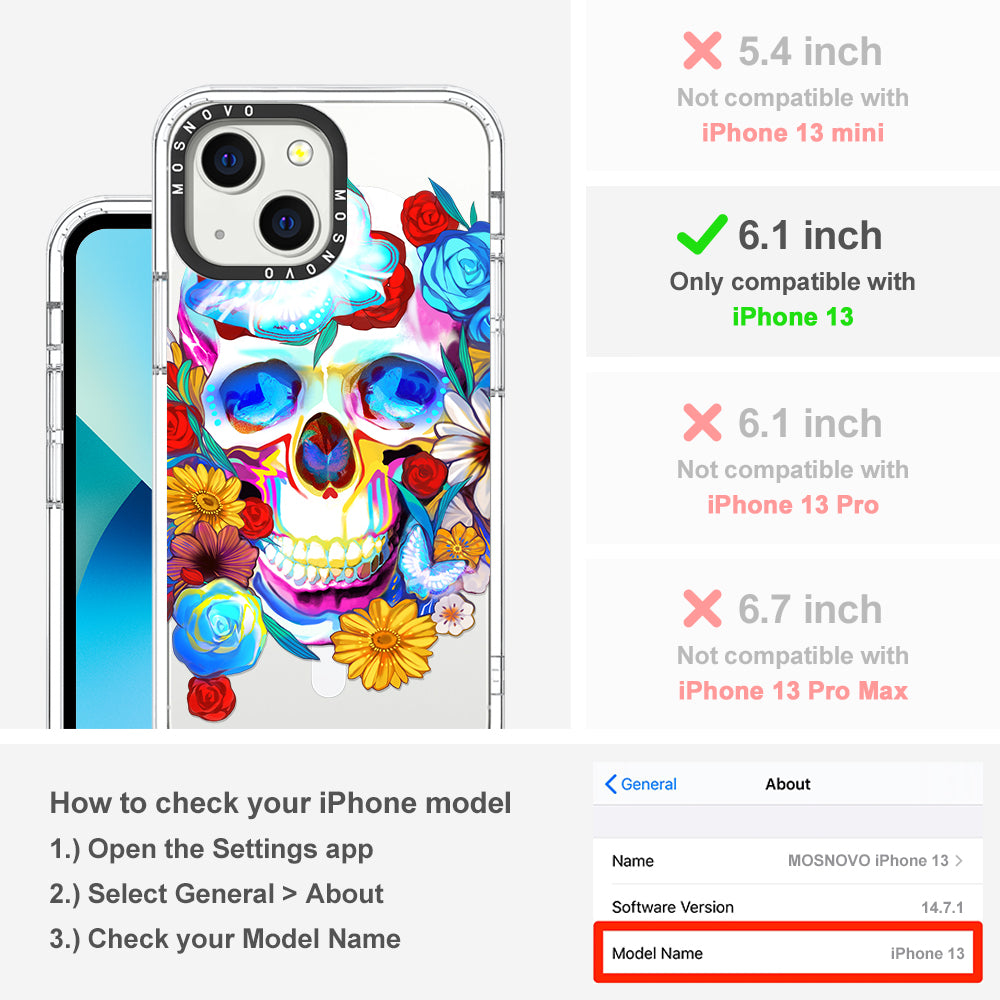 Neon Skull Phone Case - iPhone 13 Case - MOSNOVO