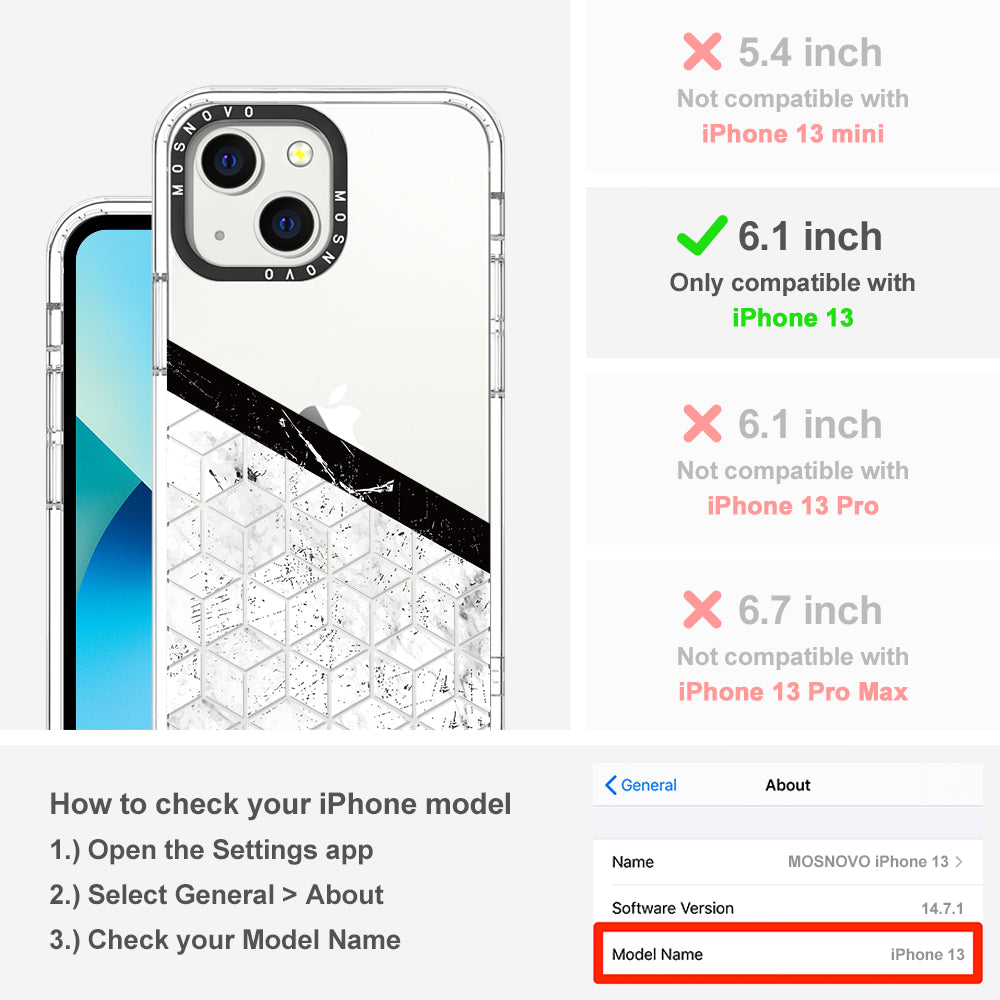 Marble Block Art Phone Case - iPhone 13 Case - MOSNOVO