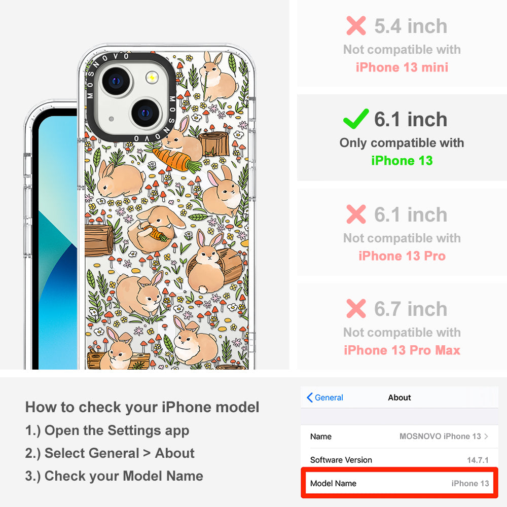 Cute Bunny Garden Phone Case - iPhone 13 Case - MOSNOVO