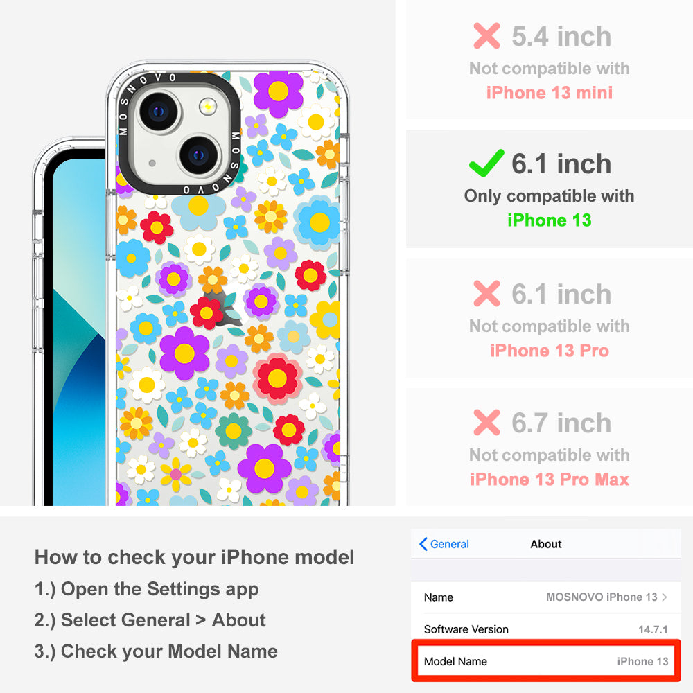 Retro Flower Phone Case - iPhone 13 Case - MOSNOVO