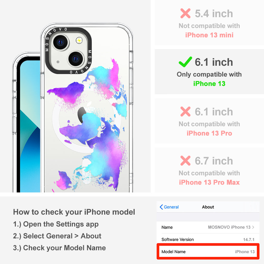 Psychedelic World Map Phone Case - iPhone 13 Case - MOSNOVO