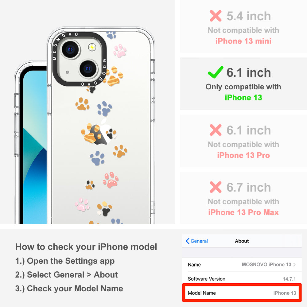 Colorful Paw Phone Case - iPhone 13 Case - MOSNOVO