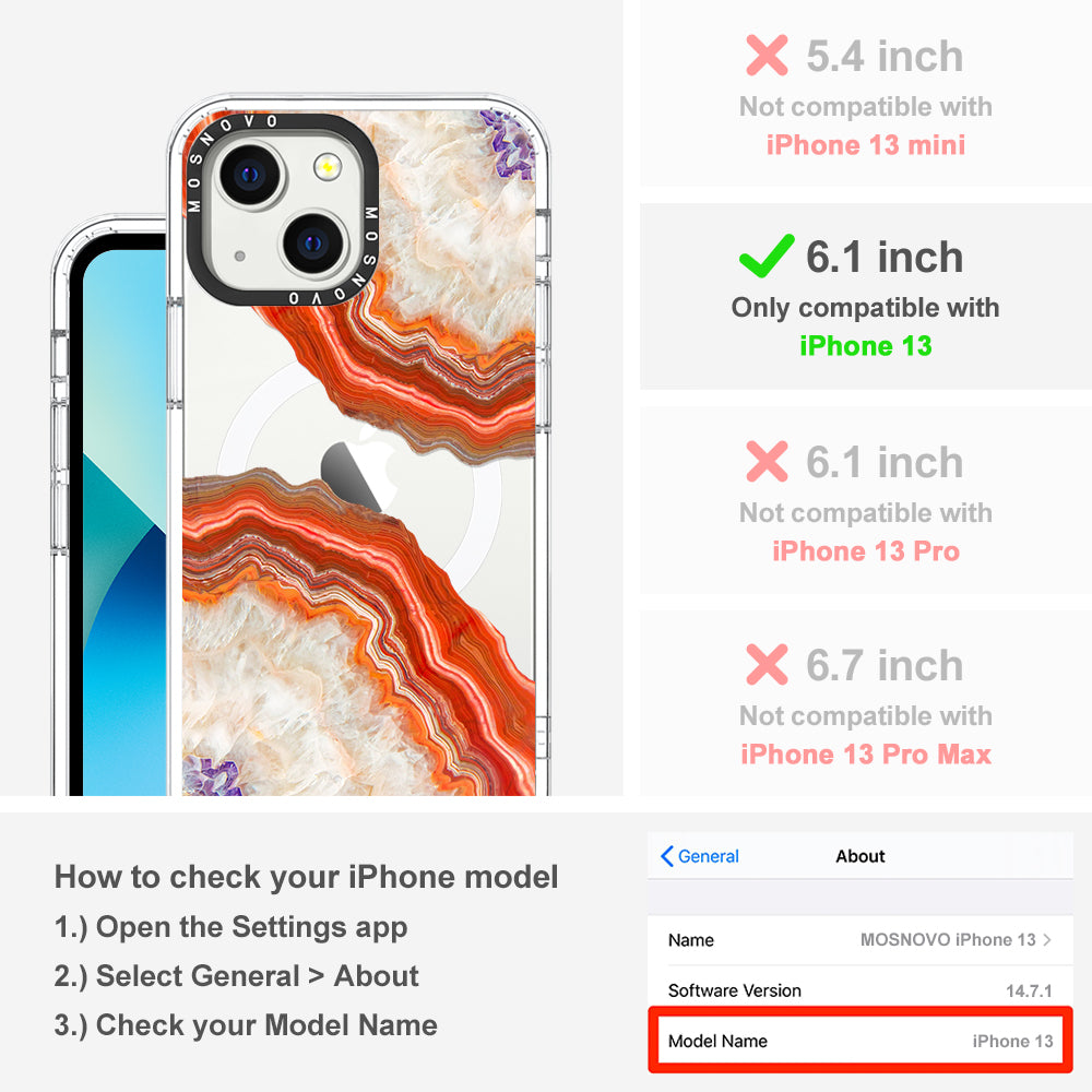 Agate Red Phone Case - iPhone 13 Case - MOSNOVO