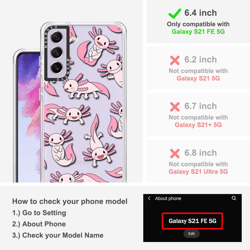 Pink Axolotl Phone Case - Samsung Galaxy S21 FE Case