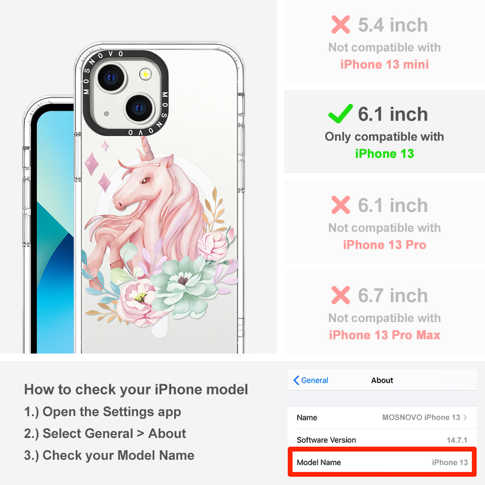 Elegant Flowers Unicorn Phone Case - iPhone 13 Case - MOSNOVO