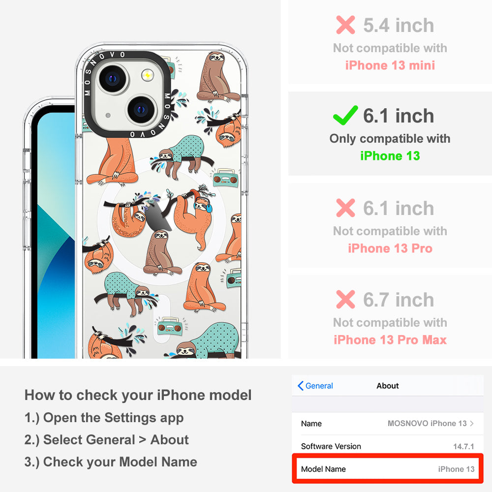 Musical Sloth Phone Case - iPhone 13 Case - MOSNOVO