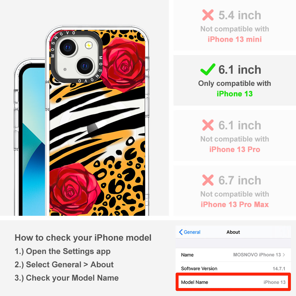 Wild Floral Leopard Phone Case - iPhone 13 Case - MOSNOVO