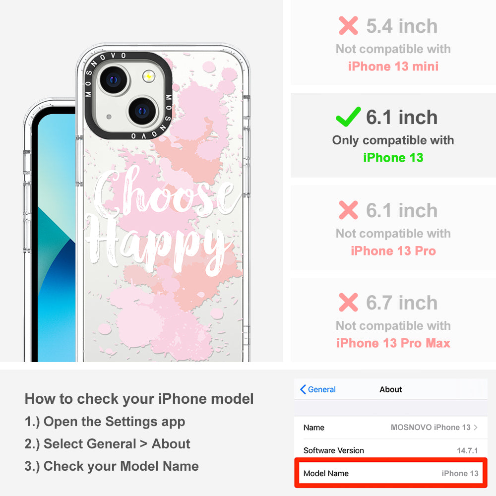 Choose Happy Phone Case - iPhone 13 Case - MOSNOVO