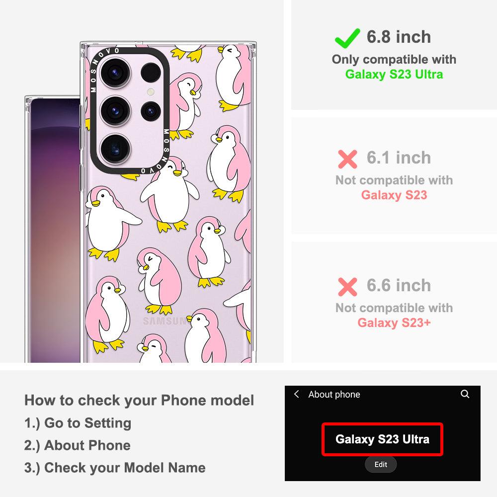 Pink Penguins Phone Case - Samsung Galaxy S23 Ultra Case