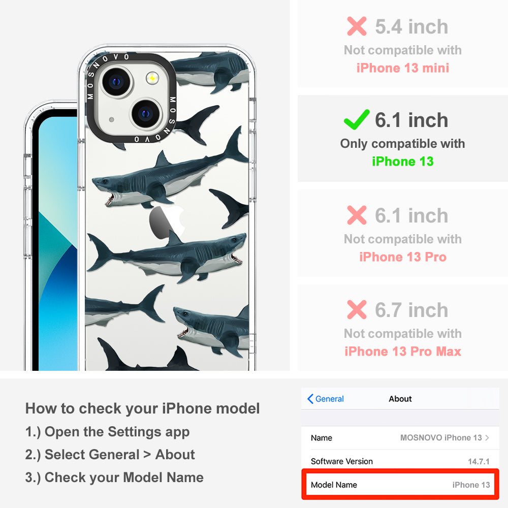 White Shark Phone Case - iPhone 13 Case - MOSNOVO