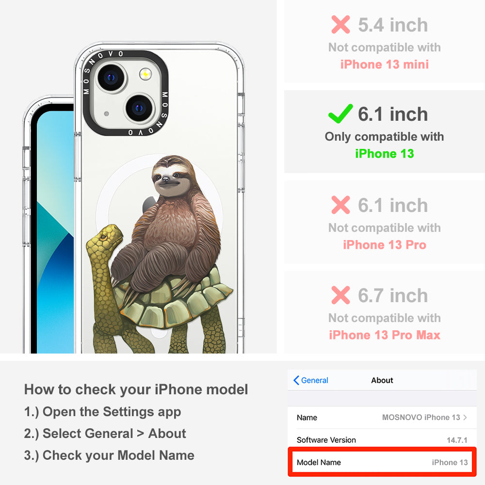 Sloth Turtle Phone Case - iPhone 13 Case - MOSNOVO