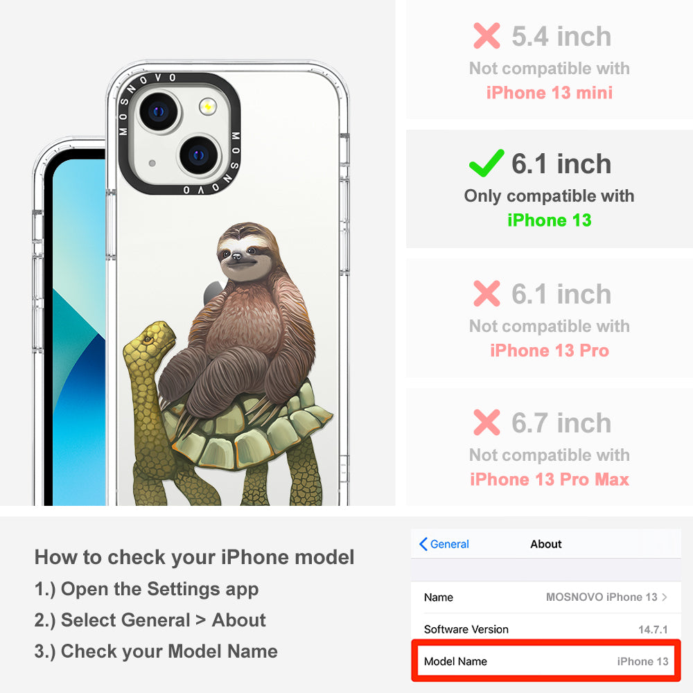 Sloth Turtle Phone Case - iPhone 13 Case - MOSNOVO