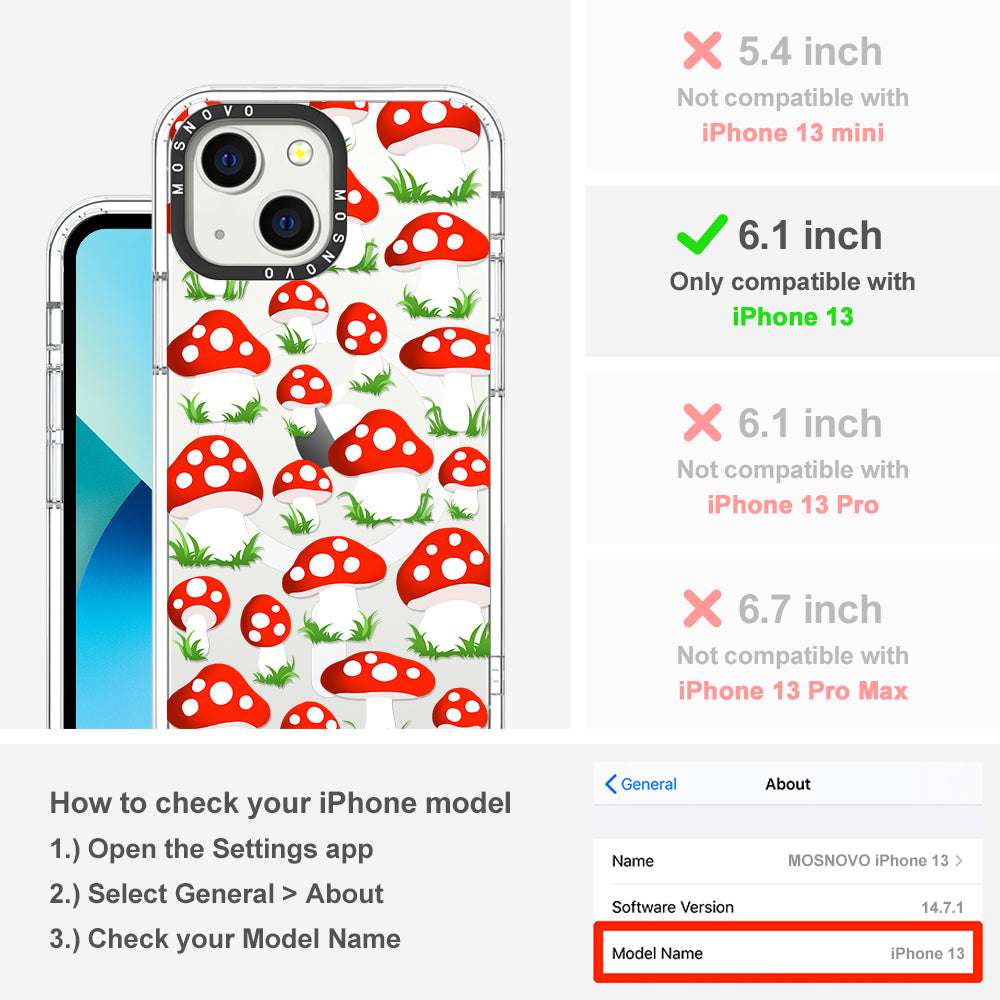 Cute Mushroom Phone Case - iPhone 13 Case - MOSNOVO