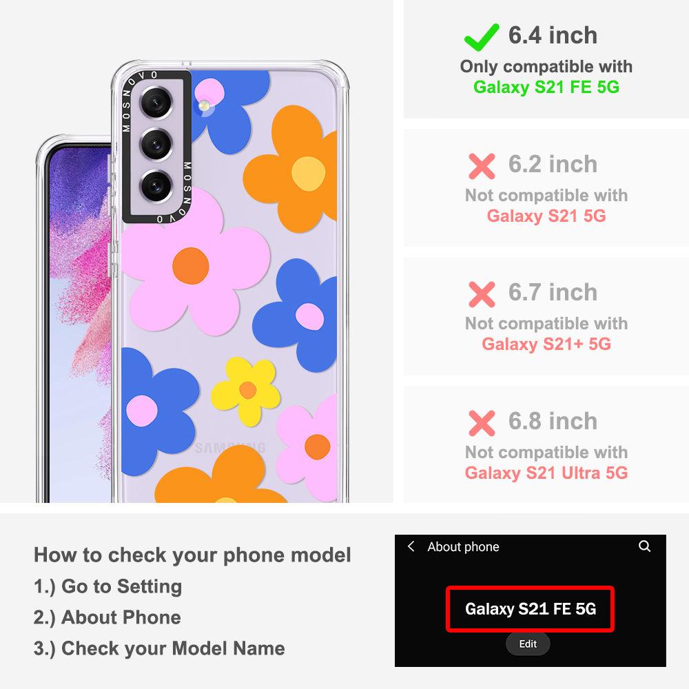 60's Groovy Flower Phone Case - Samsung Galaxy S21 FE Case