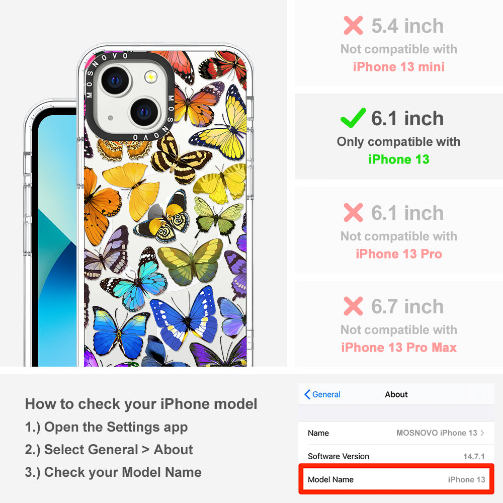 Rainbow Butterfly Phone Case - iPhone 13 Case - MOSNOVO