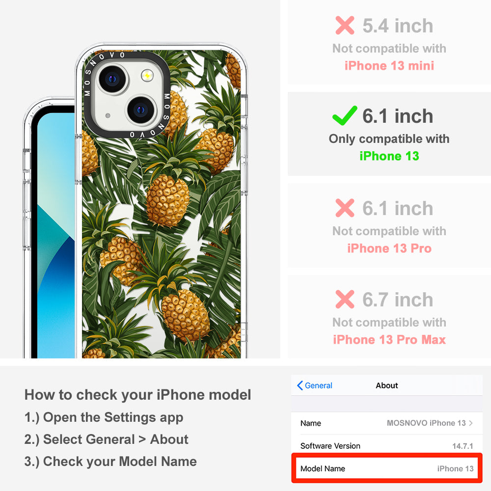 Pineapple Botany Phone Case - iPhone 13 Case - MOSNOVO