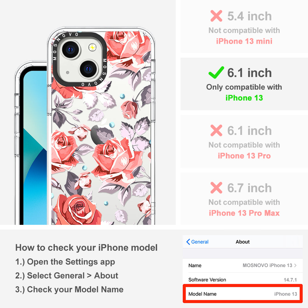 Retro Flower Roses Phone Case - iPhone 13 Case - MOSNOVO