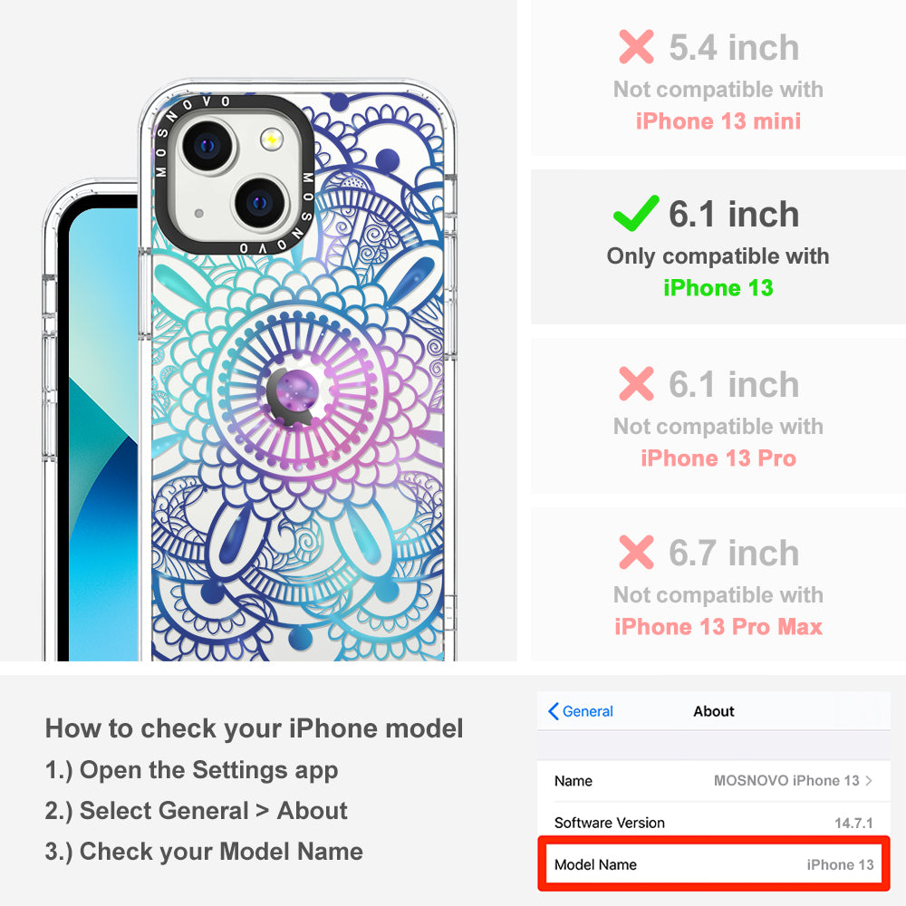 Violet Blue Mandala Phone Case - iPhone 13 Case - MOSNOVO