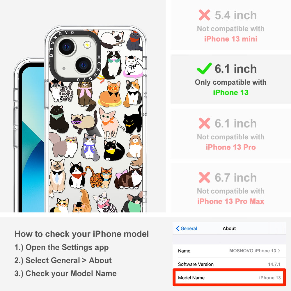 Cute Cat Phone Case - iPhone 13 Case - MOSNOVO