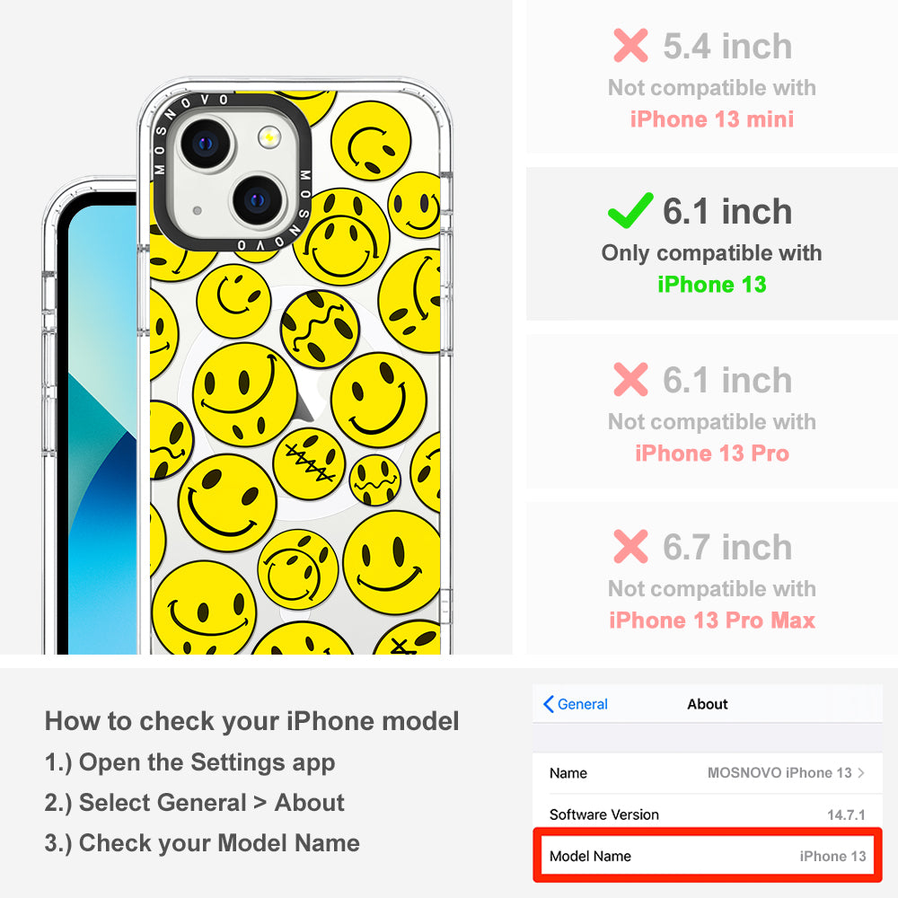 Smiley Face Phone Case - iPhone 13 Case - MOSNOVO