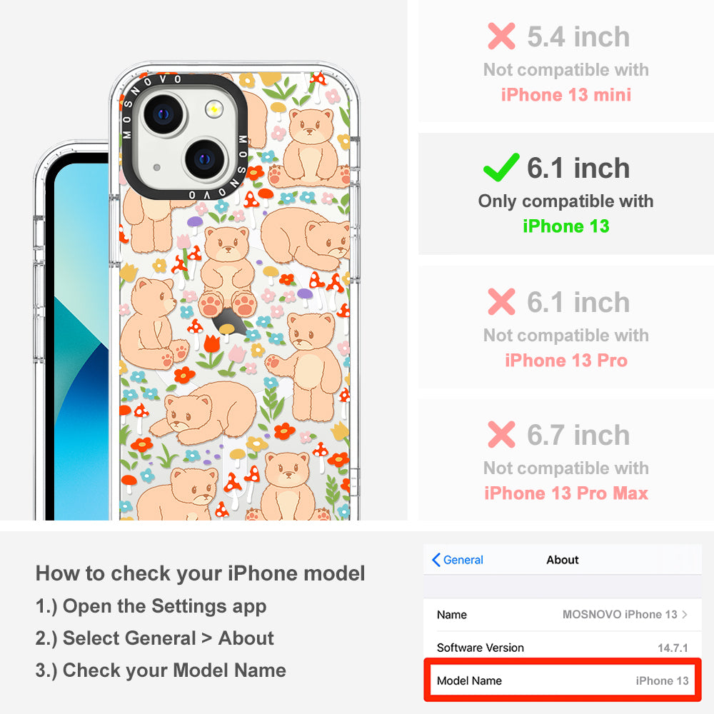 Cute Bear Phone Case - iPhone 13 Case - MOSNOVO