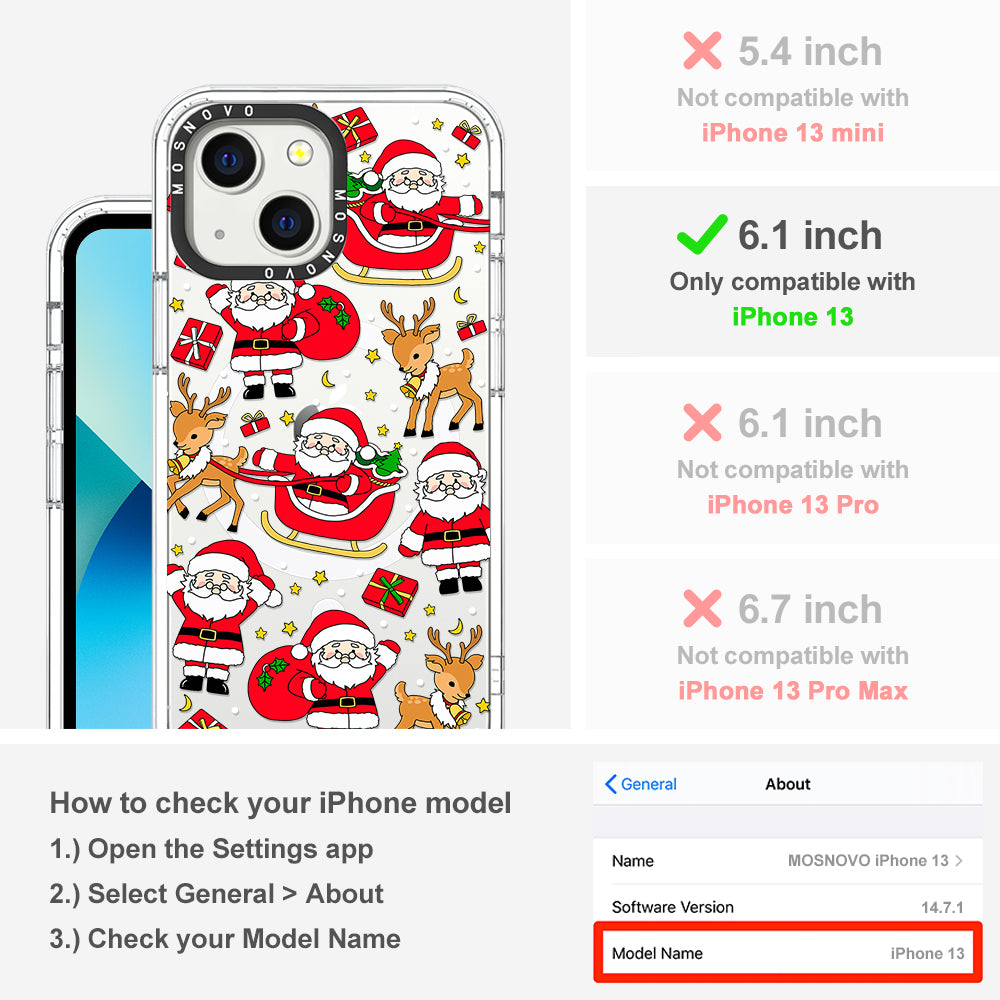 Cute Santa Claus Deer Phone Case - iPhone 13 Case - MOSNOVO