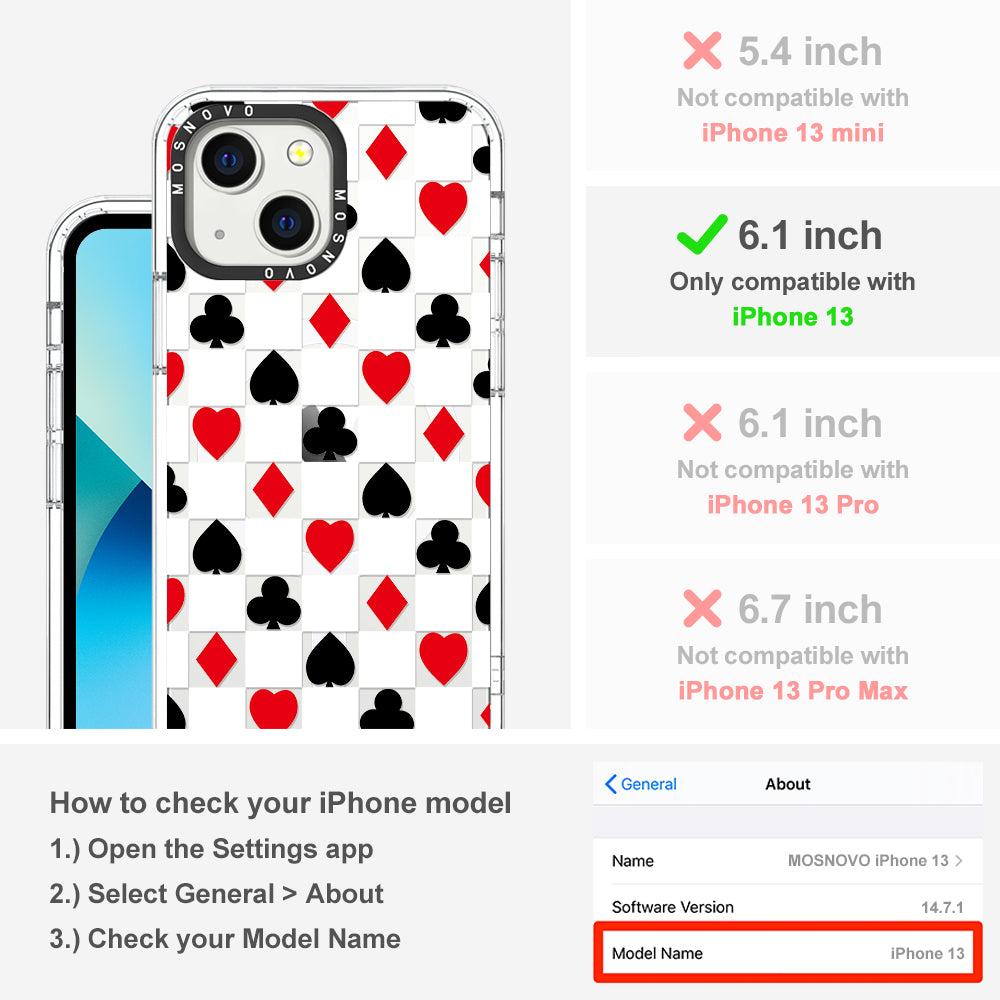 Checker Poker Phone Case - iPhone 13 Case - MOSNOVO