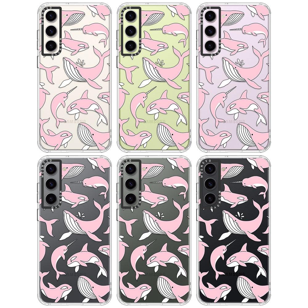 Pink Whales Phone Case - Samsung Galaxy S23 Case