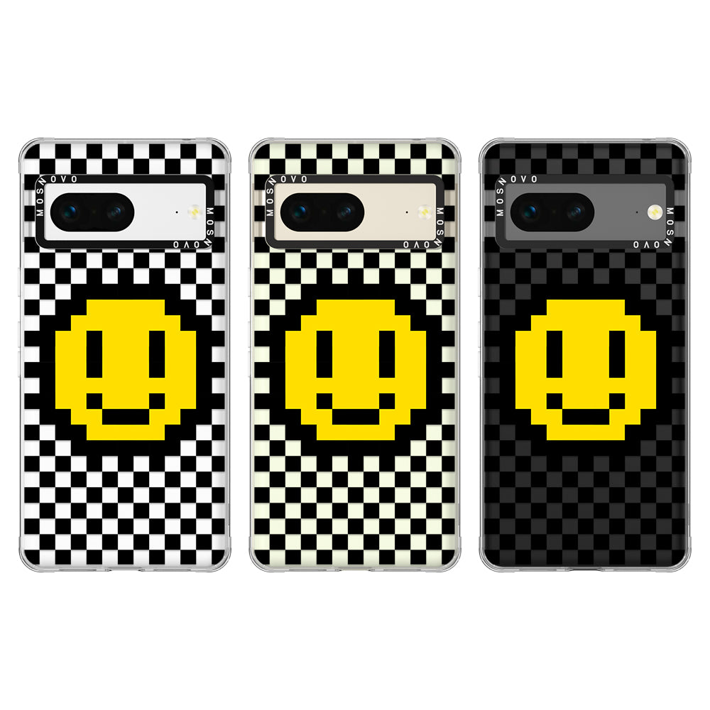 Smile Checkered Phone Case - Google Pixel 7 Case