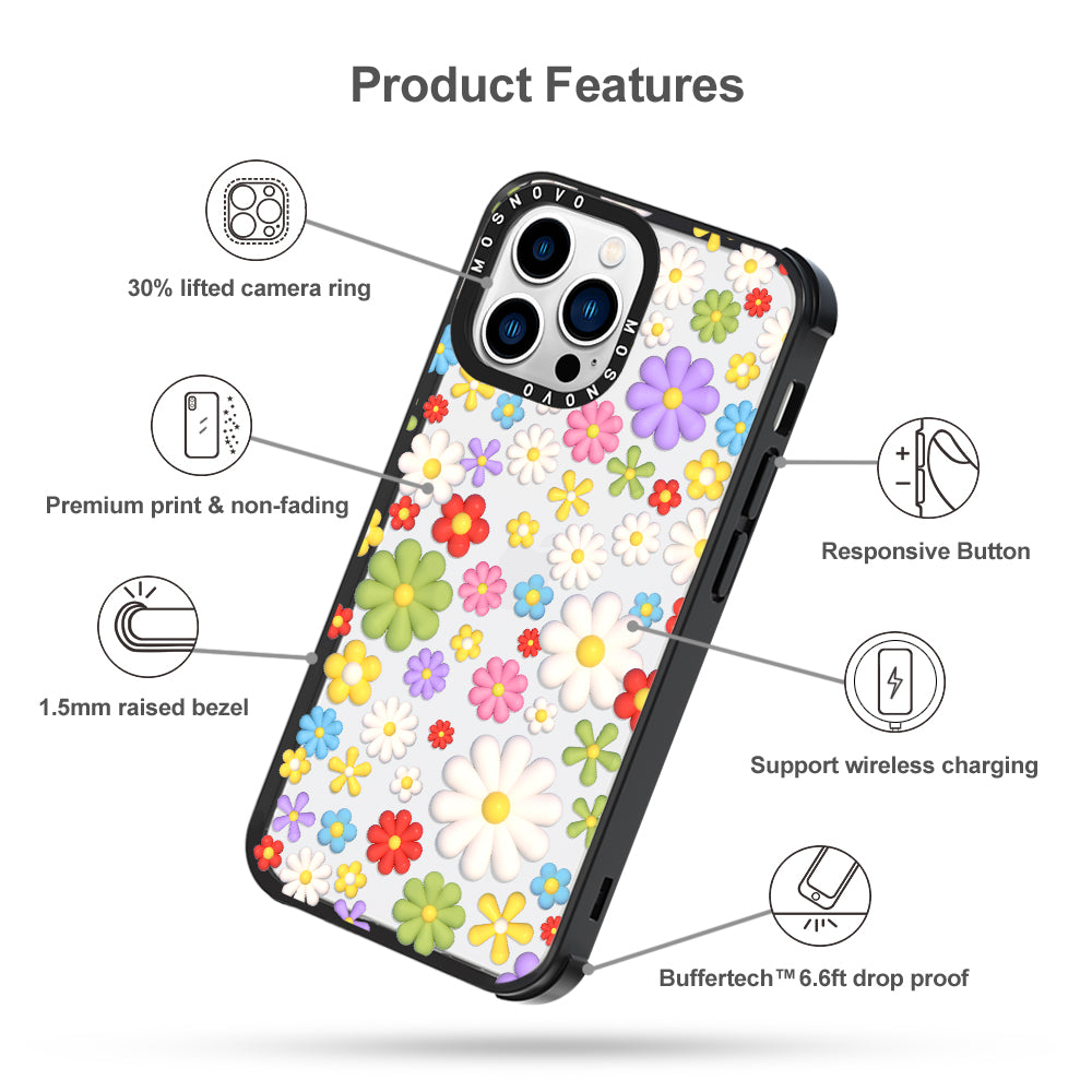 3D Flowers Phone Case - iPhone 13 Pro Case - MOSNOVO