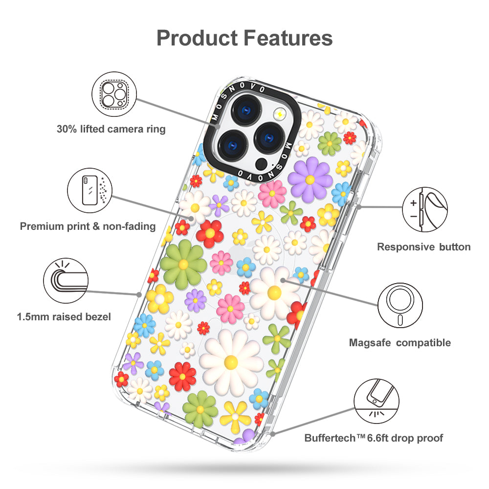 3D Flowers Phone Case - iPhone 13 Pro Case - MOSNOVO