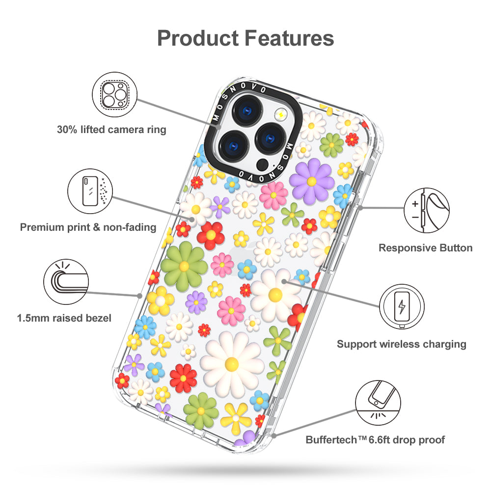 3D Flowers Phone Case - iPhone 13 Pro Case - MOSNOVO