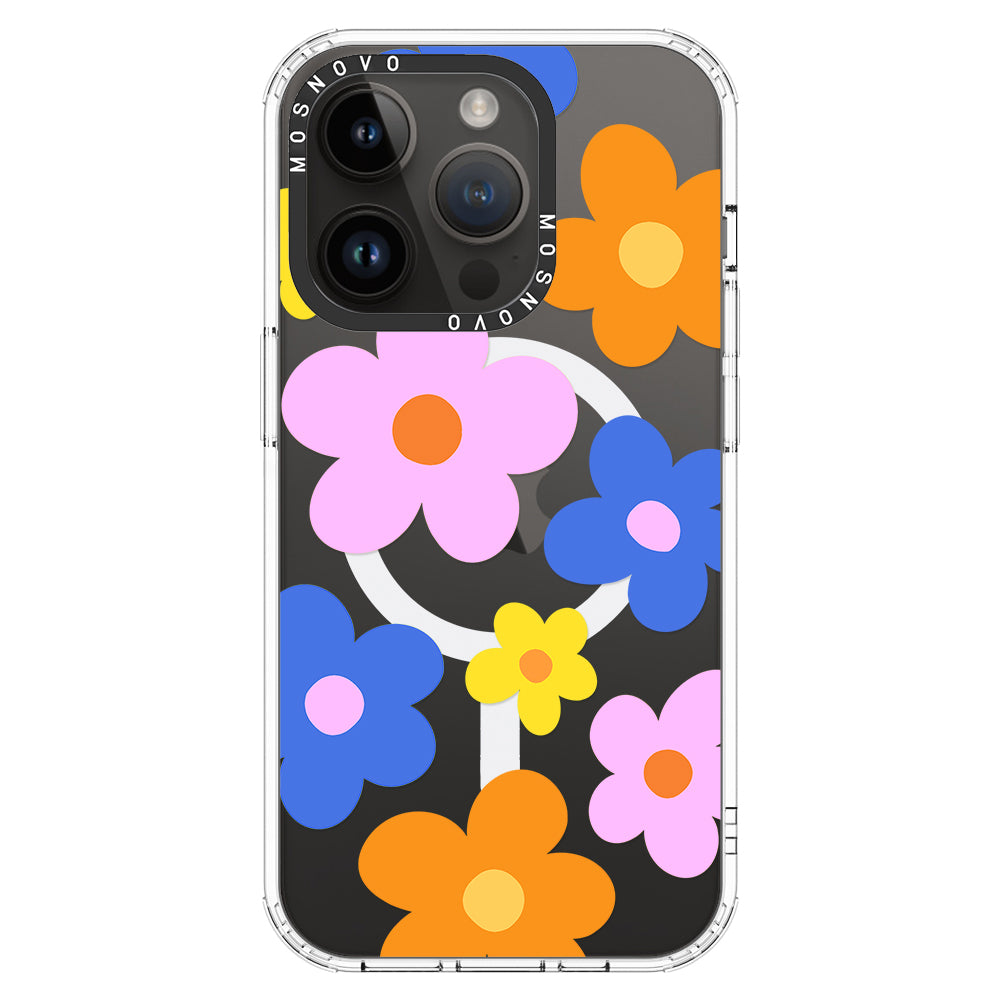 60's Groovy Flower Phone Case - iPhone 14 Pro Case - MOSNOVO